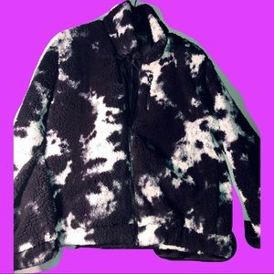 Betsy Johnson Tie Dye Teddy Fleece Jacket